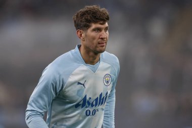 Manchester City ile F.C. arasındaki UEFA Şampiyonlar Ligi karşılaşmasında Manchester City 'den John Stones Kopenhag Etihad Stadyumu, Manchester, İngiltere, 6 Mart 202