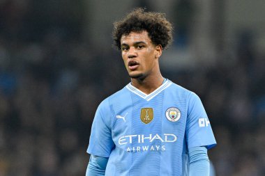 Manchester City ile F.C. arasındaki UEFA Şampiyonlar Ligi karşılaşmasında Manchester City 'den Oscar Bobb. Kopenhag Etihad Stadyumu, Manchester, İngiltere, 6 Mart 202