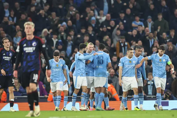 Erling Haaland Manchester City Firar Sitt Mål Att Göra Det — Stockfoto