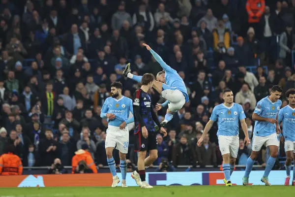 Erling Haaland Manchester City Celebra Gol Para Hacerlo Celebra Gol — Foto de Stock