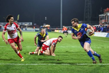 Warrington Wolves 'tan Toby King, 7 Mart 202' de İngiltere 'nin Hull kenti Kingston' da oynanan Sewell Group Craven Park 'ta oynanan 4.