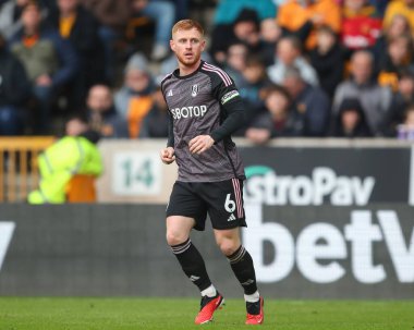 Fulham 'dan Harrison Reed, Premier Lig maçı sırasında Wolverhampton Wanderers Fulham' a karşı Molineux, Wolverhampton, Birleşik Krallık, 9 Mart 202