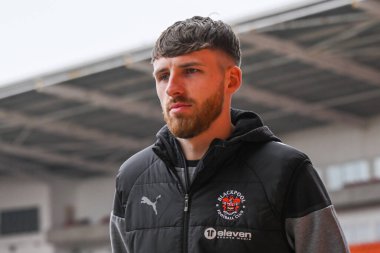 Blackpool 'dan Daniel Grimshaw, 9 Mart 202' de Bloomfield Road, Blackpool 'da oynanan Blackpool-Portsmouth maçında Sky Bet 1' in önünde geldi.