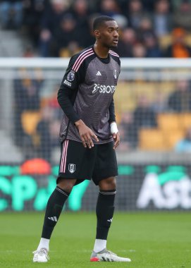 Fulham 'dan Tosin Adarabioyo, Premier Lig maçı sırasında Wolverhampton Wanderers Fulham' a karşı Molineux, Wolverhampton, İngiltere, 9 Mart 202