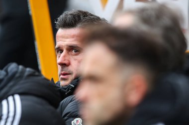 Marco Silva Premier League maçında Fulham 'ın teknik direktörü Wolverhampton Wanderers, Fulham' a karşı Molineux, Wolverhampton, Birleşik Krallık, 9 Mart 202