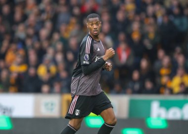 Fulham 'dan Tosin Adarabioyo, Premier Lig maçı sırasında Wolverhampton Wanderers Fulham' a karşı Molineux, Wolverhampton, İngiltere, 9 Mart 202