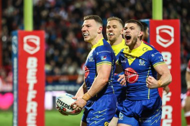 Warrington Wolves 'tan George Williams, 7 Mart 202' de İngiltere 'nin Hull kenti Kingston' da oynanan Sewell Group Craven Park 'ta oynanan 4.