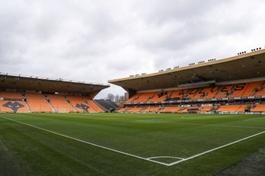 Wolverhampton Wanderers 'ın 9 Mart 202' de Molineux, Wolverhampton, Birleşik Krallık 'ta oynanan Premier Lig karşılaşmasında Wolverhampton Wanderers ile Fulham arasında oynanan karşılaşma öncesinde