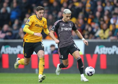 Andreas Pereira of Fulham breaks forward with the ball, during the Premier League match Wolverhampton Wanderers vs Fulham at Molineux, Wolverhampton, United Kingdom, 9th March 202 clipart