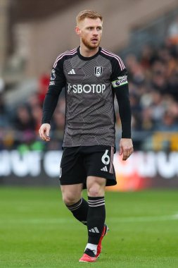 Premier Lig karşılaşmasında Fulham 'dan Harrison Reed Wolverhampton Wanderers, Fulham' a karşı Molineux, Wolverhampton, Birleşik Krallık, 9 Mart 202