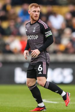 Premier Lig karşılaşmasında Fulham 'dan Harrison Reed Wolverhampton Wanderers, Fulham' a karşı Molineux, Wolverhampton, Birleşik Krallık, 9 Mart 202