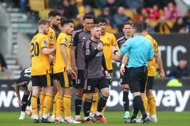 Fulham 'dan Harrison Reed, 9 Mart 202' de Wolverhampton Wanderers Fulham 'a karşı oynanan Premier League maçında hakem Tony Harrington ile konuştu.