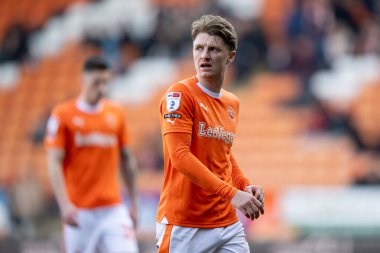 Blackpool takımından George Byers 9 Mart 202 'de Bloomfield Road, Blackpool' da Blackpool-Portsmouth maçında