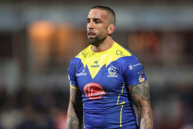 Warrington Wolves 'tan Paul Vaughan, Betfred Süper Lig 4. Raundunda Hull KR, Warrington Wolves' a karşı Sewell Group Craven Park 'ta 7 Mart 202' de oynanan karşılaşmada Kingston on Hull, İngiltere