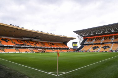 Wolverhampton Wanderers 'ın 9 Mart 202' de Molineux, Wolverhampton, Birleşik Krallık 'ta oynanan Premier Lig karşılaşmasında Wolverhampton Wanderers ile Fulham arasında oynanan karşılaşma öncesinde
