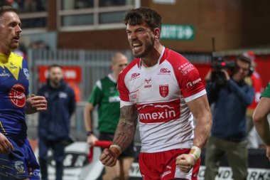 Hull KR 'dan Oliver Gildart, 7 Mart 202' de İngiltere 'nin Hull kenti Kingston' da oynanan Sewell Group Craven Park 'ta oynanan 4.