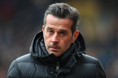 Marco Silva Premier League maçında Fulham 'ın teknik direktörü Wolverhampton Wanderers, Fulham' a karşı Molineux, Wolverhampton, Birleşik Krallık, 9 Mart 202