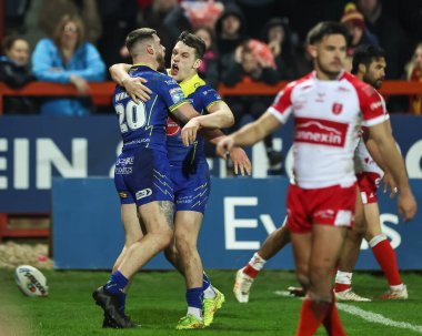 Warrington Wolves 'tan Connor Wrench, 7 Mart 202' de İngiltere 'nin Hull kenti Kingston' da oynanan Sewell Group Craven Park 'ta oynanan 4.