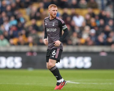 Fulham 'dan Harrison Reed, Premier Lig maçı sırasında Wolverhampton Wanderers Fulham' a karşı Molineux, Wolverhampton, Birleşik Krallık, 9 Mart 202