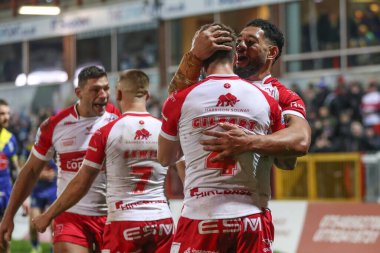 Hull KR 'dan Oliver Gildart, 7 Mart 202' de İngiltere 'nin Hull kenti Kingston' da oynanan Sewell Group Craven Park 'ta oynanan 4.