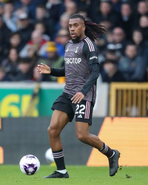 Fulham 'dan Alex Iwobi Premier Lig maçı sırasında Wolverhampton Wanderers, Fulham' a karşı Molineux, Wolverhampton, İngiltere, 9 Mart 202