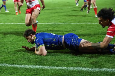 Warrington Wolves 'tan Toby King, 7 Mart 202' de İngiltere 'nin Hull kenti Kingston' da oynanan Sewell Group Craven Park 'ta oynanan 4.