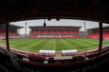 Oakwell 'in Sky Bet Ligi 1 maçı sırasında Oakwell, Barnsley' e karşı Lincoln City maçının genel görünümü 9 Mart 202