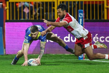 Warrington Wolves 'tan Connor Wrench, 7 Mart 202' de İngiltere 'nin Hull şehrinde oynanan Sewell Group Craven Park' ta oynanan 4.