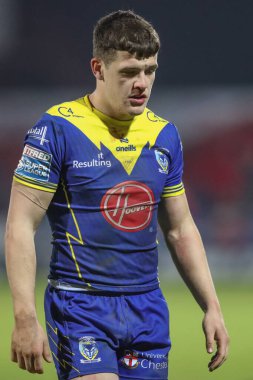 Warrington Wolves 'tan Josh Thewlis Betfred Süper Lig 4. Raundunda Hull KR, Warrington Wolves' a karşı Sewell Group Craven Park, Kingston on Hull, İngiltere, 7 Mart 202