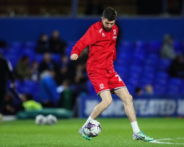 Middlesbrough 'dan Finn Azaz maç öncesi ısınma maçında Birmingham City ile Middlesbrough arasında 12 Mart 202' de St Andrews, Birmingham 'da oynanacak.