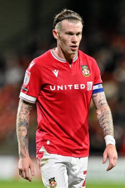 Wrexham 'dan James McClean, Sky Bet Ligi 2 maçı sırasında Wrexham, Harrogate Town' a karşı SToK Cae Ras, Wrexham, İngiltere, 12 Mart 202