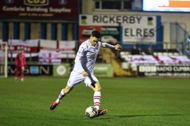 Barnsley 'den Jordan Williams, Sky Bet Ligi 1 maçında Brunton Park, Carlisle, İngiltere' de Carlisle United ile Barnsley maçında 1-1 berabere kaldı.
