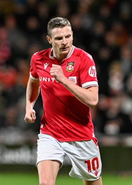 Wrexham 'dan Paul Mullin, Wrexham - Harrogate Town maçı sırasında SToK Cae Ras, Wrexham, İngiltere, 12 Mart 202