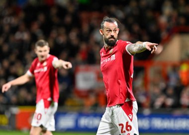 Wrexham 'dan Steven Fletcher, Wrexham - Harrogate Town maçında Wrexham - SToK Cae Ras, Wrexham, İngiltere, 12 Mart 202