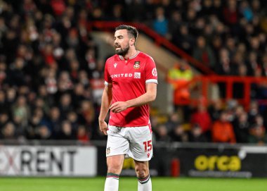 Wrexham 'dan Eoghan O' Connell, Wrexham - Harrogate Town maçı sırasında Wrexham - SToK Cae Ras, Wrexham, İngiltere, 12 Mart 202