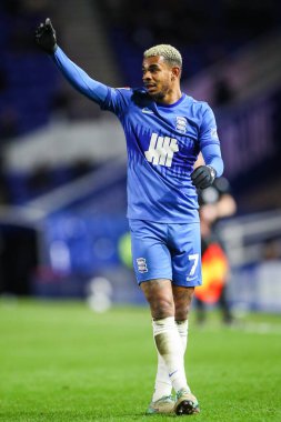 Birmingham City 'den Juninho Bacuna Gök İddia Şampiyonası maçında Birmingham City, St Andrews, Birmingham' da Middlesbrough 'a karşı, 12 Mart 202