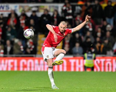 Wrexham 'dan William Boyle, Wrexham - Harrogate Town maçında Wrexham - SToK Cae Ras, Wrexham, İngiltere, 12 Mart 202