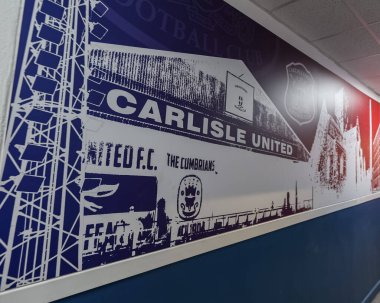 Brunton Park 'taki tünel alanlarının içindeki görüntüler Sky Bet 1 maçı sırasında Carlisle United ile Barnsley' e karşı Brunton Park, Carlisle, İngiltere, 12 Mart 202