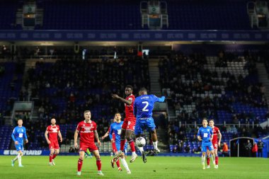 Both Emmanuel Latte Lath of Middlesbrough and Ethan Laird of Birmingham City fail to connect with their headers during the Sky Bet Championship match Birmingham City vs Middlesbrough at St Andrews, Birmingham, United Kingdom, 12th March 202 clipart
