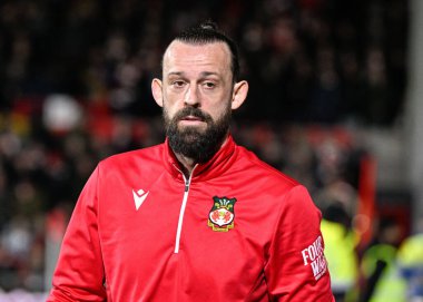 Wrexham 'dan Steven Fletcher, Wrexham-Harrogate Town maçında 12 Mart 202' de Wrexham - SToK Cae Ras, Wrexham, İngiltere