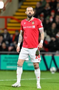 Wrexham 'dan Steven Fletcher, Wrexham - Harrogate Town maçında Wrexham - SToK Cae Ras, Wrexham, İngiltere, 12 Mart 202