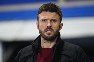 Michael Carrick Middlesbrough 'un teknik direktörü Gök İddia Şampiyonası maçında Birmingham City, Middlesbrough' a karşı St Andrews, Birmingham, İngiltere, 12 Mart 202