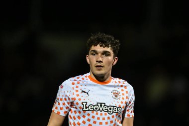 Blackpool 'dan Kyle Joseph, Sky Bet League 1 maçı sırasında Northampton Town' a karşı Blackpool, Northampton Stadyumu, 12 Mart 202