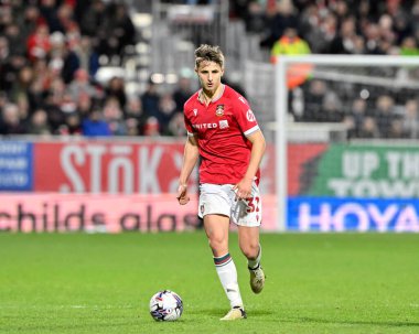 Wrexham 'dan Max Cleworth, 12 Mart 202' de Wrexham-Harrogate Town maçında Wrexham - SToK Cae Ras, Wrexham, İngiltere