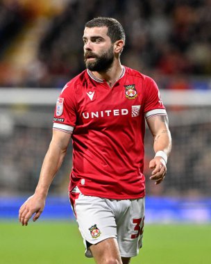 Wrexham 'dan Elliot Lee, Wrexham-Harrogate Town maçında SToK Cae Ras, Wrexham, İngiltere, 12 Mart 202