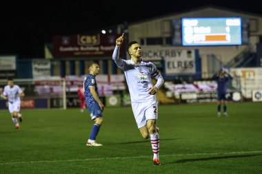 Barnsley 'den Jordan Williams, 12 Mart 202' de İngiltere 'nin Carlisle kenti Brunton Park' ta oynanan Sky Bet Lig 1 karşılaşmasında golünü 1-1 atmasını kutluyor.