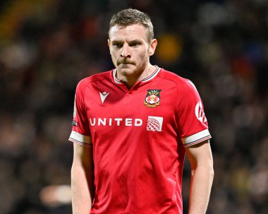 Wrexham 'dan Paul Mullin, Wrexham - Harrogate Town maçı sırasında SToK Cae Ras, Wrexham, İngiltere, 12 Mart 202