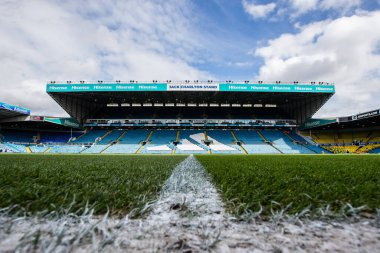 Elland Road Stadyumu 'nda, 17 Mart 202' de Leeds United ile Leeds Millwall arasındaki Sky Bet Şampiyonası öncesinde genel bir manzara var.