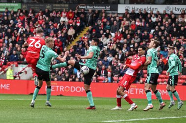 Jamie McCart of Barnsley shoots on goal during the Sky Bet League 1 match Barnsley vs Cheltenham Town at Oakwell, Barnsley, United Kingdom, 16th March 202 clipart
