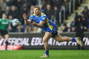 Leeds Rhinos takımından Lachlan Miller, 15 Mart 202 'de Headingley Stadyumu' nda oynanan Betfred Süper Lig 5. Round karşılaşmasında pas verdi.